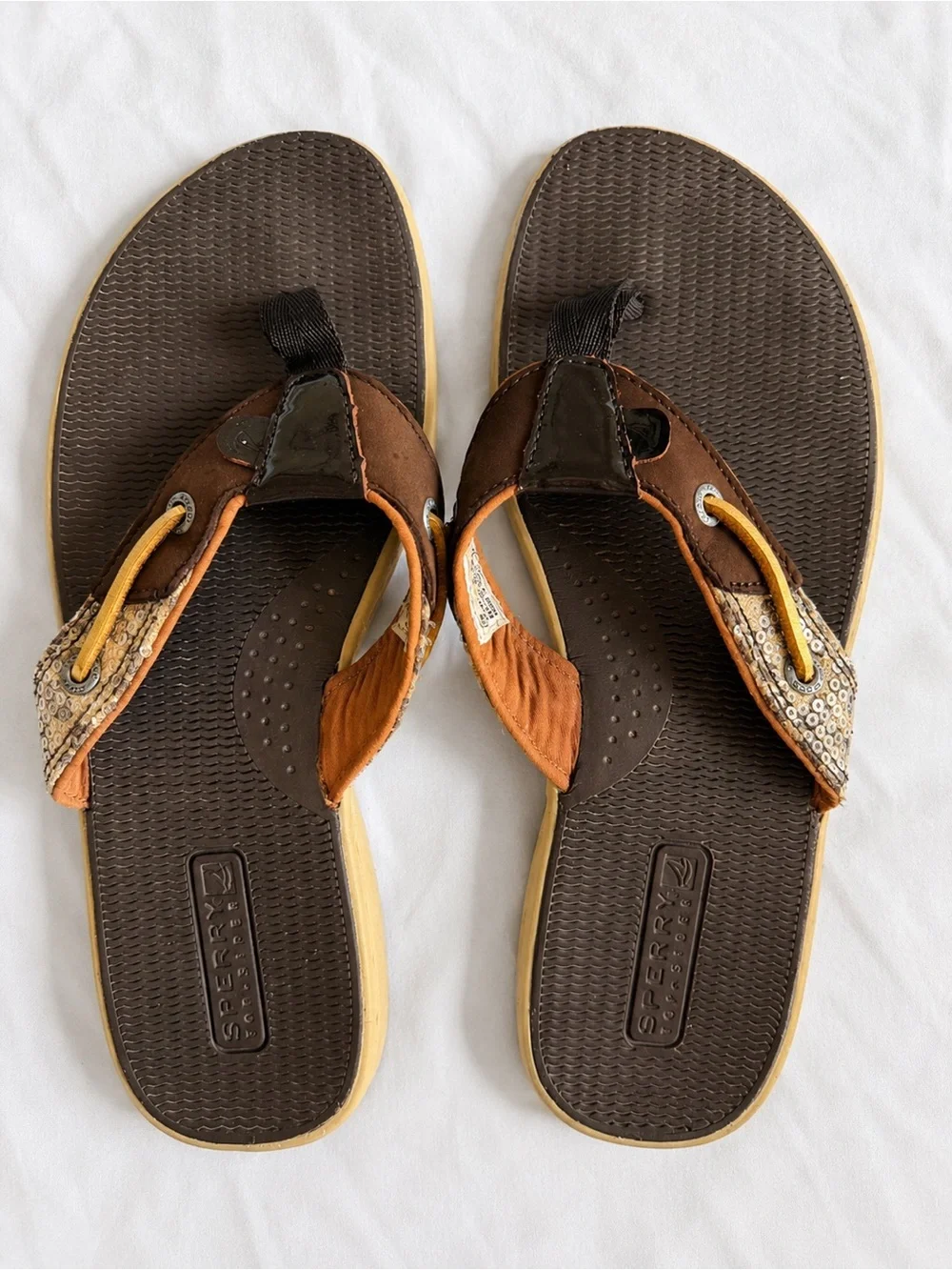 Sperry Top-Sider Women's 7.5 Brown Flip Flop Sandals Comfort Thong